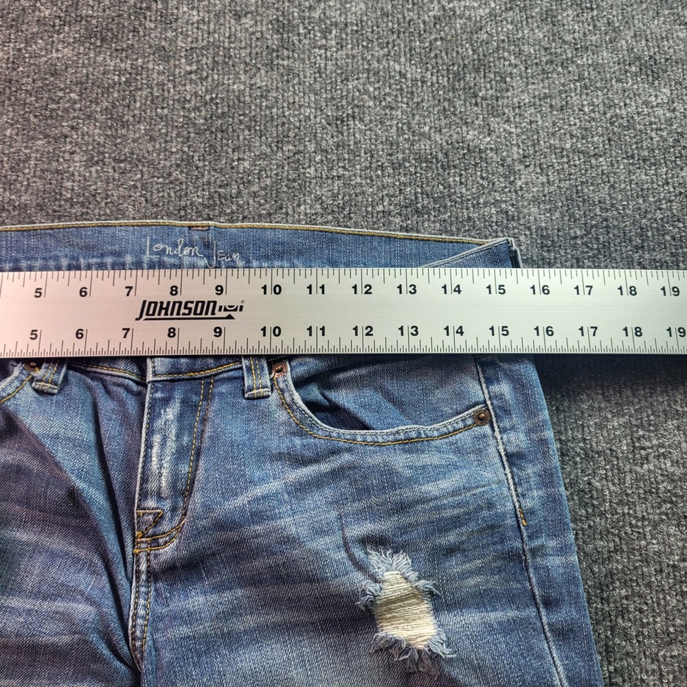London Jean Womens Jeans Blue Flare Distressed Ripped Denim Size 6 - Picture 11 of 13